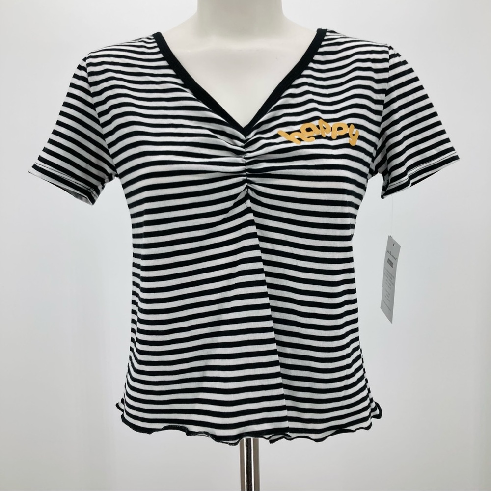 ❤️‍🔥 (5/20) NWT Kind Karma Hybrid Apparel Striped Crop Top Size Medium